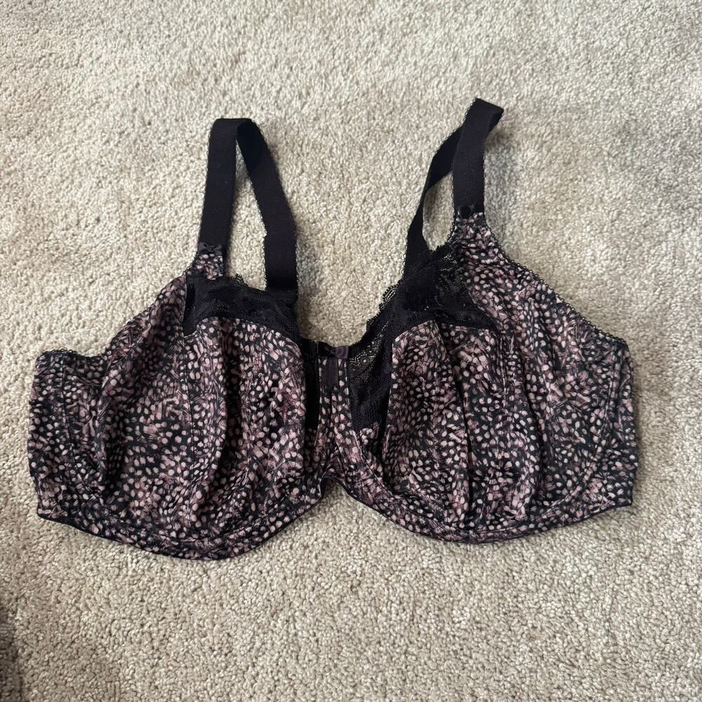 Elomi Morgan Full Coverage Black Unlined Underwire Bra Women's Size 40I